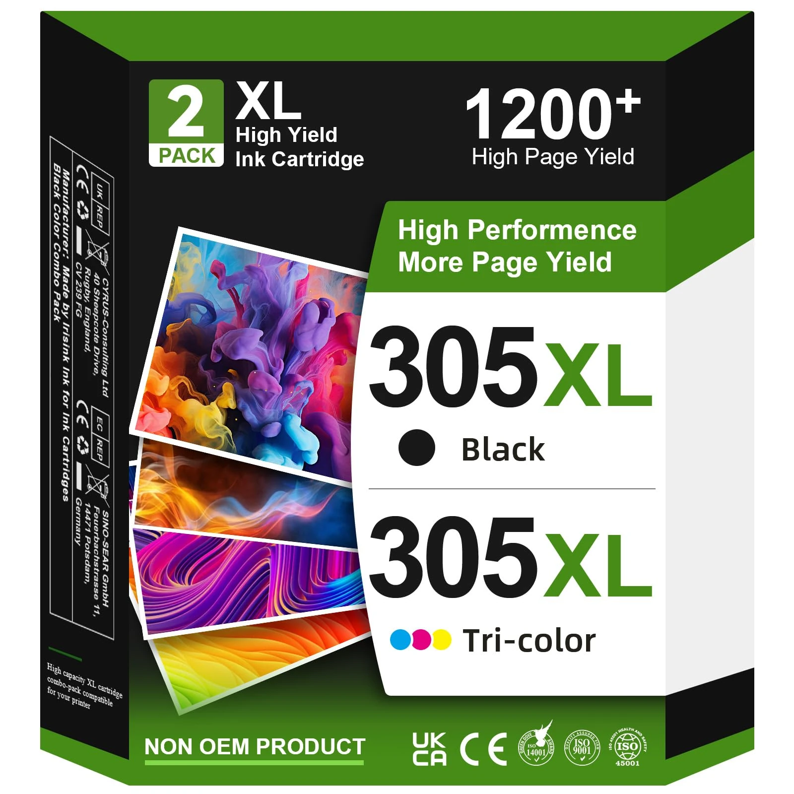 305XL Ink Cartridges Black and Colour Replacement for HP 305 Ink Cartridges for HP 305XL, Printer Ink 305 XL for DeskJet 2710e 2700 2720e 2800e 2820e 2810e 4120e Envy 6000 6020e 6032e 6010e 6030e