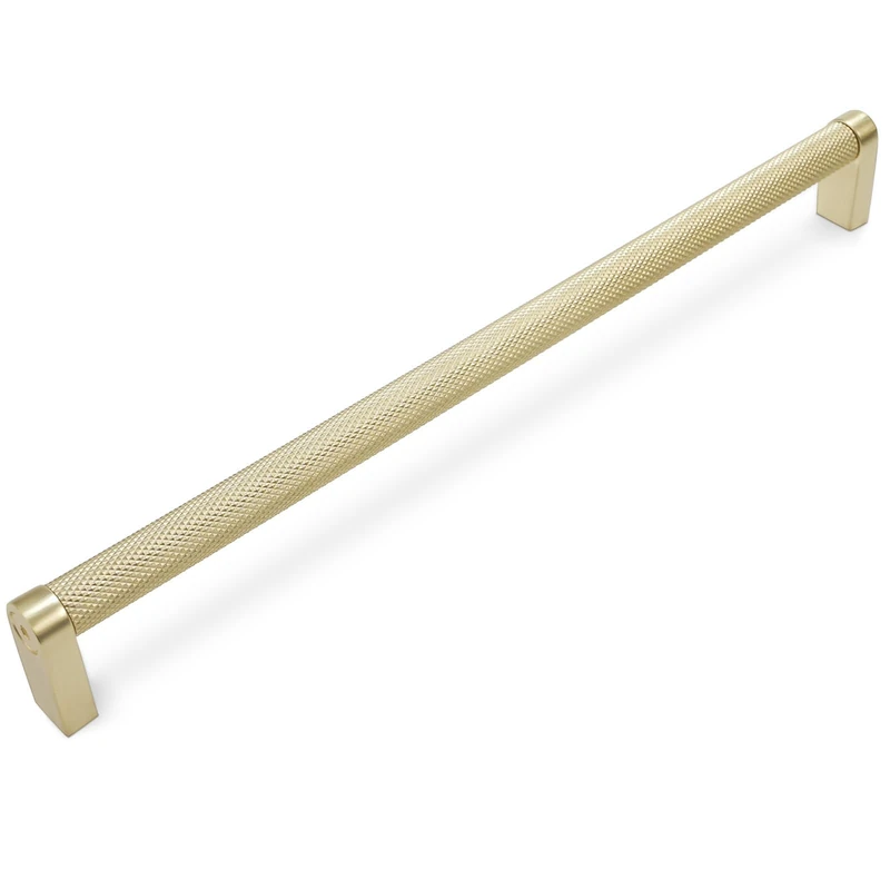 BUKOBYHE 10 Pack 11.3 Inch(288mm) Brushed Gold Kitchen Cabinet Handles Knurled Cabinet Pulls Gold Drawer Pulls Kitchen Hardware