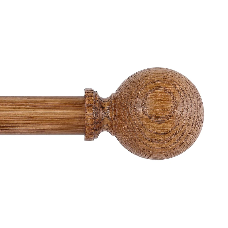 HTZON Wood Curtain Rods for Windows 120 to 170 Inch (10-14ft), Adjustable Extra Long, Heavy Duty, Farmhouse Rustic Boho Style