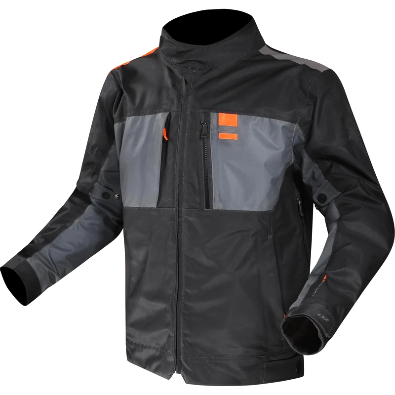 LS2 Men's Titanium Man Jacket Blue H-v Orange Motorcycle, L