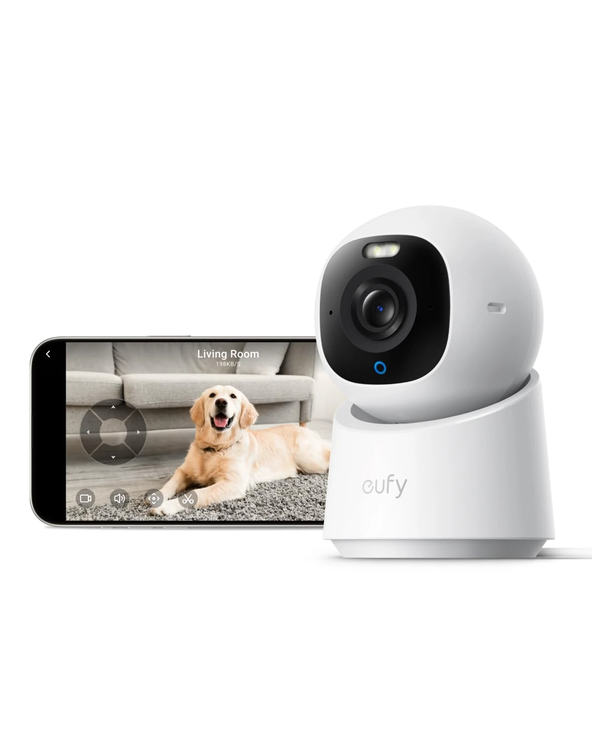 eufy Security Indoor Cam E30 4K UHD Indoor Security Camera, Latest Generation, Dog/Baby/Pet Camera, Colour Night Vision, Human/Pet Auto Tracking, 360° Surveillance, Works with Homekit