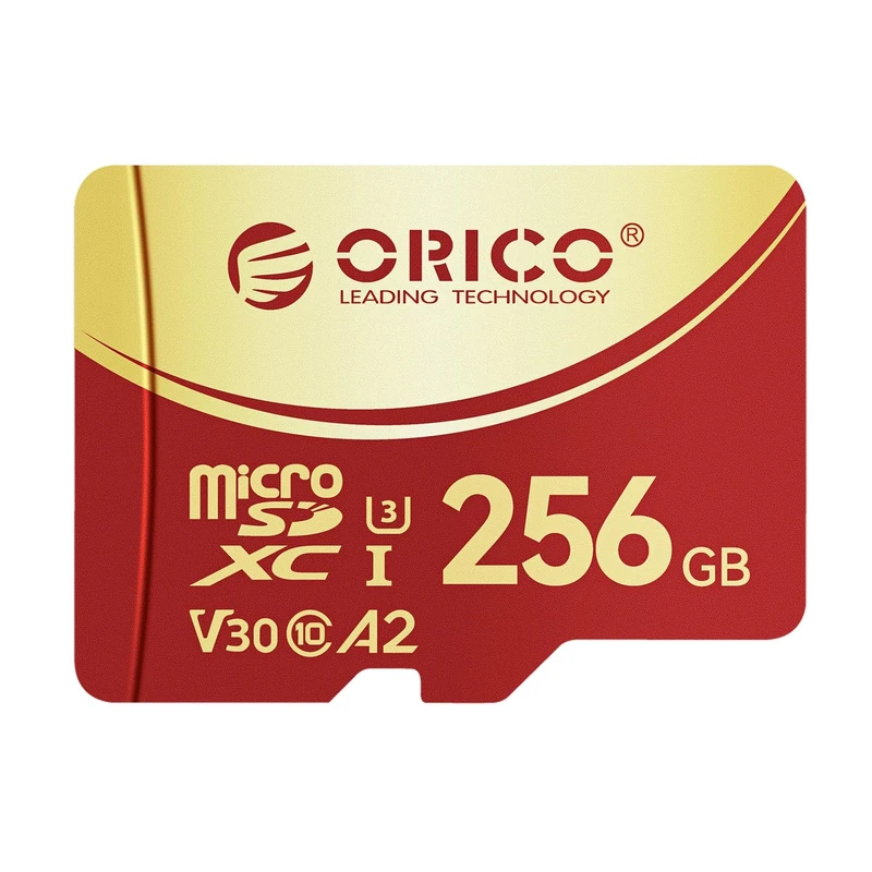 ORICO 256GB Micro SD Card, microSDXC UHS-I Memory Card, 180MB/s Read(Require DDR 220 Reader), 160MB/s Write, 4K UHD Recoding, U3, Class10, V30, A2, Micro SD for Action Camera, Dash Cam, TF Card - F3