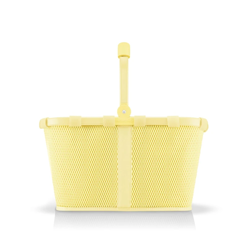 reisenthel Carrybag Sturdy Shopping Basket with Lots of Storage Space and Practical Inner Pocket - Elegant and Water-Repellent Design, Frame Mesh Lemon