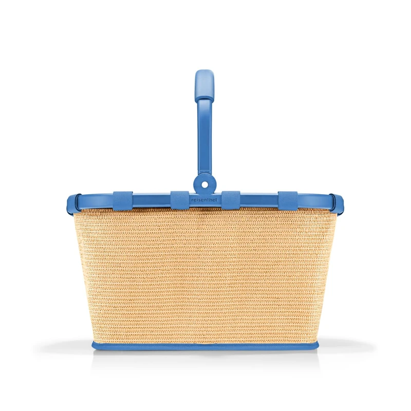 reisenthel Carrybag Sturdy Shopping Basket with Lots of Storage Space and Practical Inner Pocket - Elegant and Water-Repellent Design, Frame Raffia Blue, Shopping Basket - Image 1