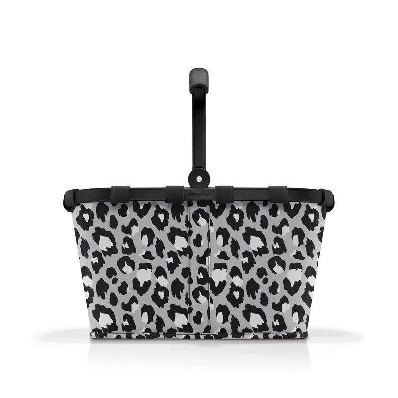reisenthel Carrybag Sturdy Shopping Basket with Lots of Storage Space and Practical Inner Pocket - Elegant and Water-Repellent Design, Frame Leo Nero, Shopping Basket