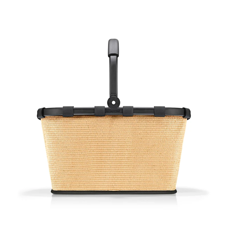 reisenthel Carrybag Sturdy Shopping Basket with Lots of Storage Space and Practical Inner Pocket - Elegant and Water-Repellent Design, Frame Raffia Black, 22 L
