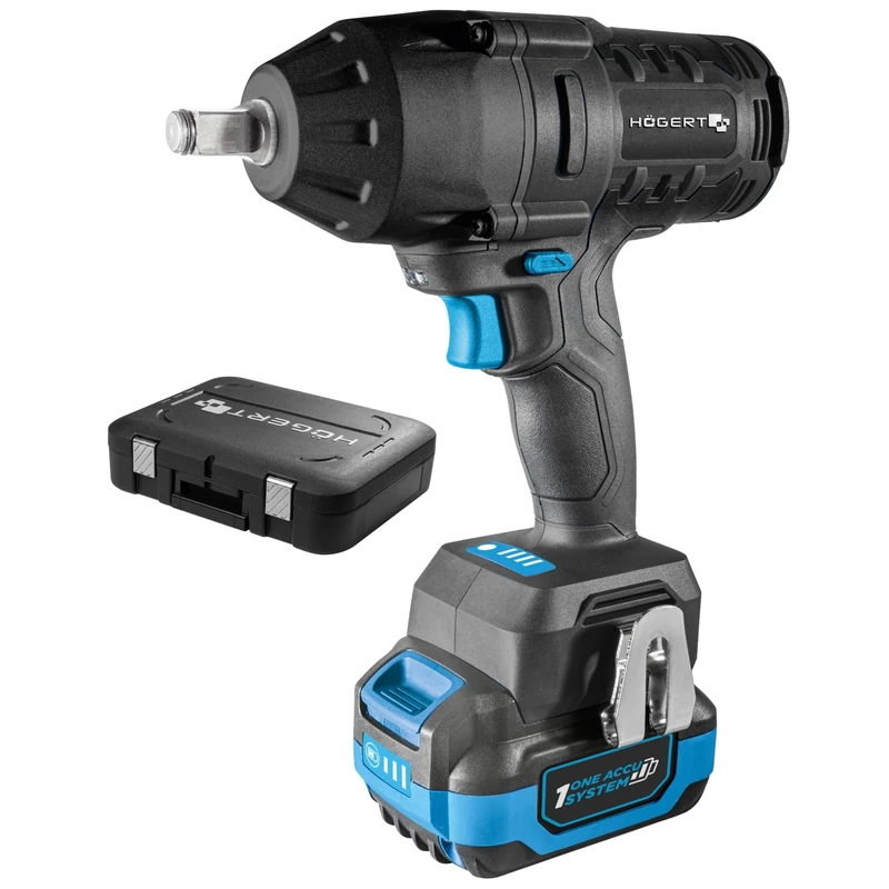 Högert Technik Brushless Impact Driver Battery 18 V, 600 Nm Torque, 4.0 Ah Battery, 4 A Charger, Suitcase, Brushless Motor, LED Lighting for Workshops