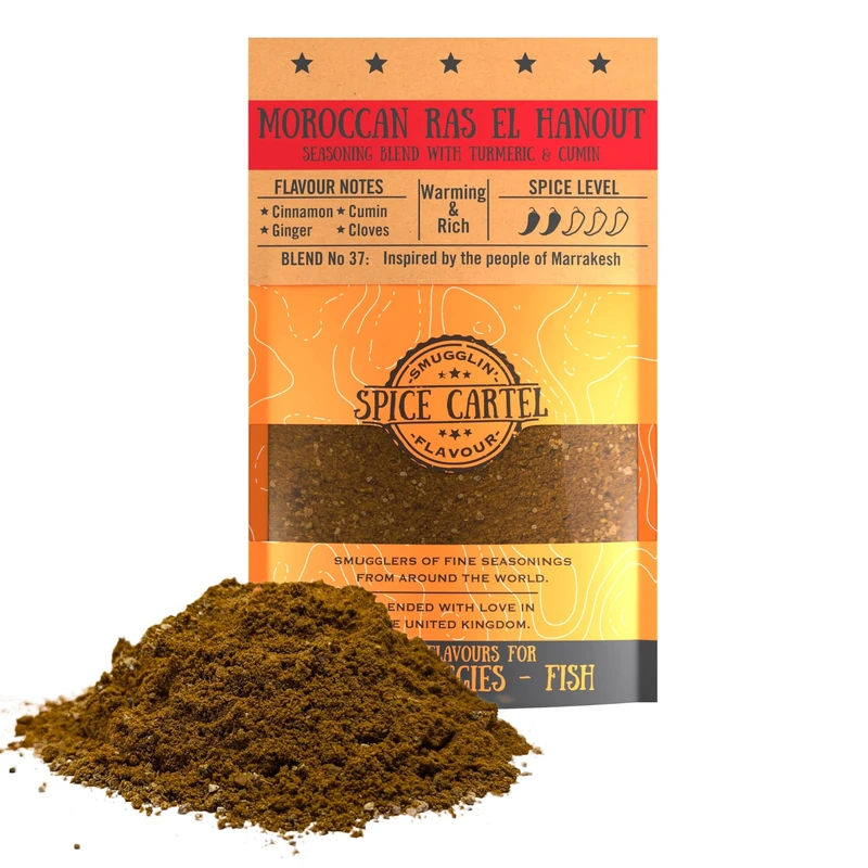 Spice Cartel's Ras El Hanout Spice Blend. Moroccan Spice Blend Great For Tasty Tagines. 100g Resealable Pack Seasons 3kg+ Of Protein. Premium UK Hand Blended.