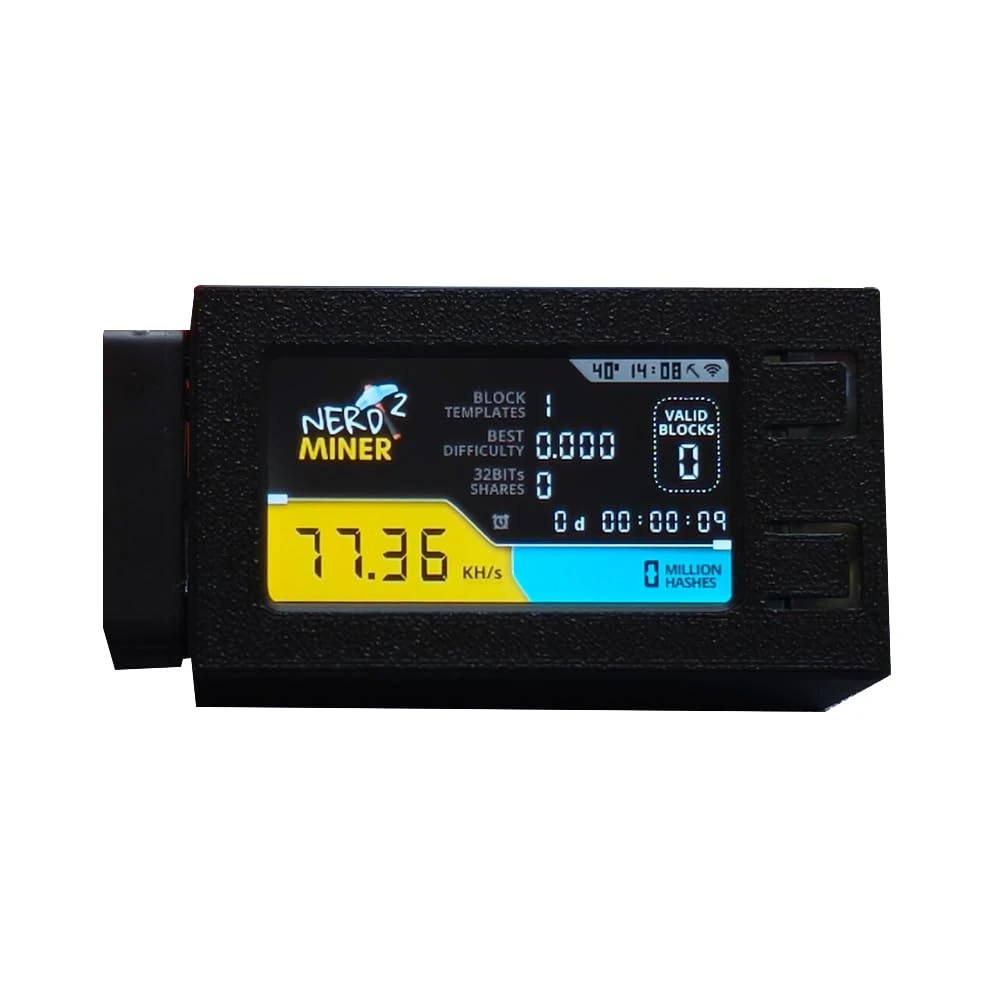 Decqerbe Nerdminer V2 Pro Miner Hashrate 78K/S 78K/S BTC Lottery Solo Miner Nerd Miner with Fan C