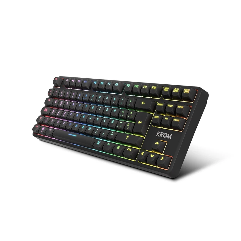 KROM Kernel Pro Mechanical Gaming Keyboard RGB 18 Effects, Bluetooth 5.3, 2.4 GHz and USB, TKL Format, Switchable Switches, Removable Cover, Spanish Layout, Colour Black or White - Image 1