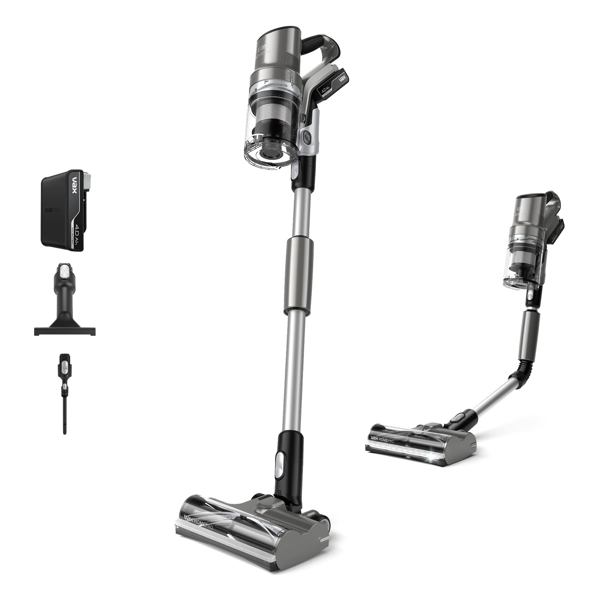 Vax HomePro Cordless Stick Vacuum Cleaner, Powerful, Bagless Handheld, up to 45 Minute Runtime, Home, Car Tool Attachments for Pet Hair, Battery and Charger, 360W, 3.56kg, Graphite/Titanium, CLSV-HPKS