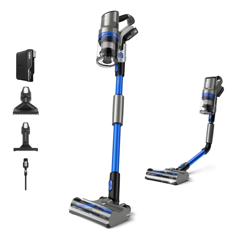 Vax HomePro Pet Cordless Stick Vacuum Cleaner, HairWrap Resist, FlexiClean Pole, Easy Empty Bin, Pet, Stair and Crevice Tools Included, Up to 45 min Runtime, LED Lights, Graphite and Blue, CLSV-HPKP