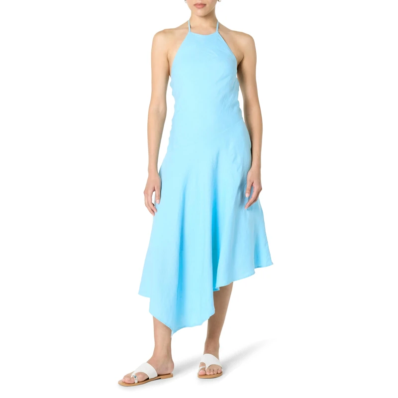 The Drop Women’s Ciga Halter Linen Maxi Dress, Skyway, S