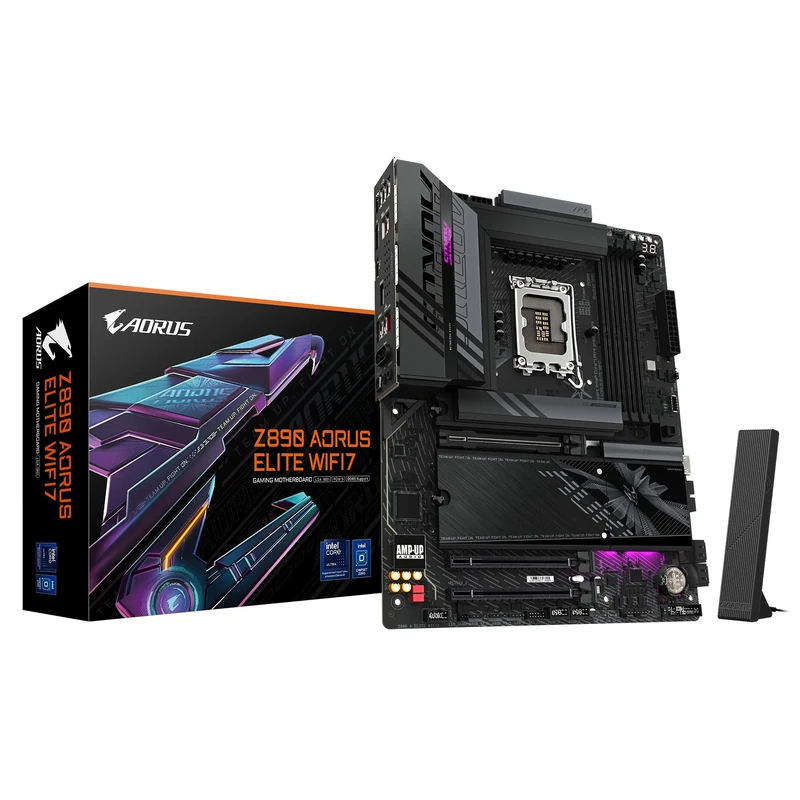 GIGABYTE Z890 AORUS ELITE WIFI7 Motherboard - Supports Intel Core Ultra (Series 2) CPUs, 16+1+2 phases VRM, up to 8800MHz DDR5 (OC), 1xPCIe 5.0 + 3xPCIe 4.0, Wi-Fi 7, 2.5GbE LAN, Thunderbolt 4