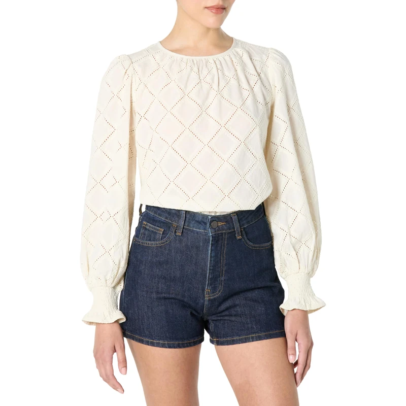 The Drop Women’s Ariel Eyelet Popover, Whisper White, XL - Image 1