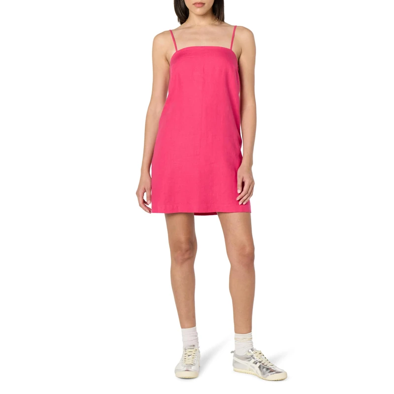 The Drop Women’s Seville Linen Mini Shift Dress, Raspberry, S - Image 1
