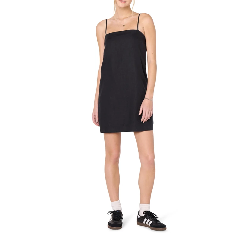 The Drop Women’s Seville Linen Mini Shift Dress, Black, S