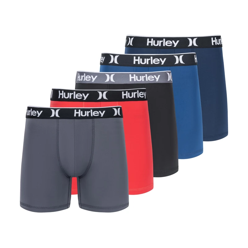 Hurley Men's 5 Pack Stretch Boxer Briefs, Wildfire Combo, S