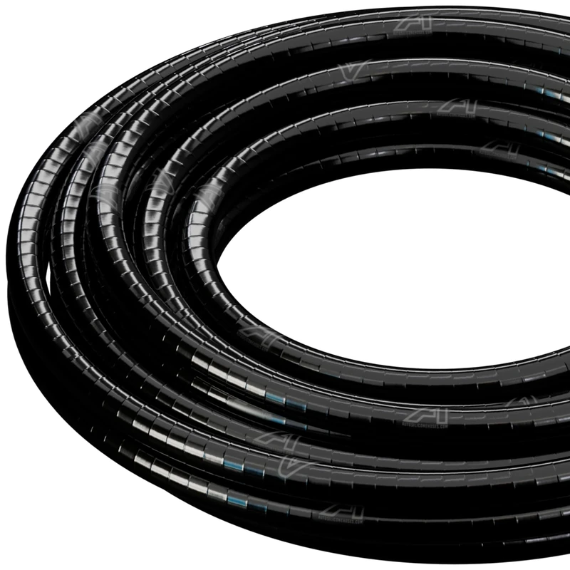 9.5mm (3/8") Internal Diameter Black Continuous Silicone Radiator Vacuum Coolant Hose x 6 Metres Long
