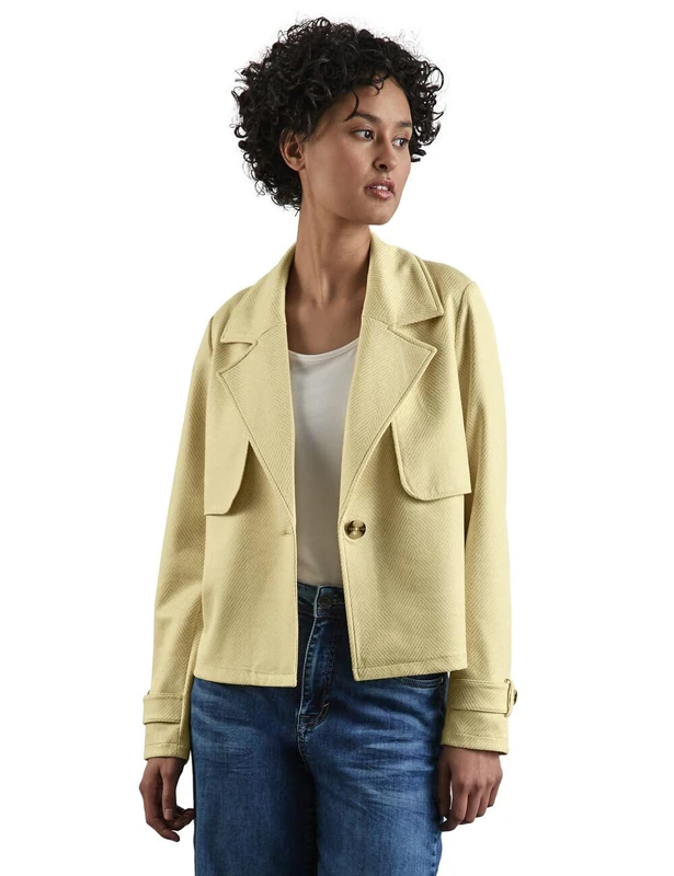 Street One Women's A212413 Short Trench Coat, Mellow Yellow, 38