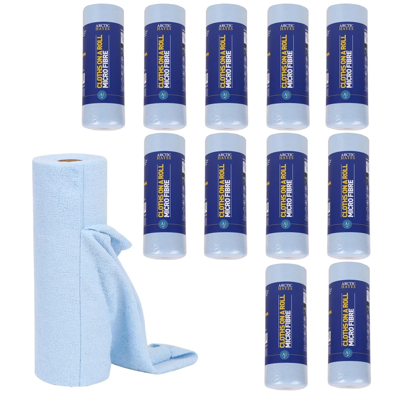 Arctic Hayes Microfibre Cloths, All Purpose Cleaning Microfibre Towels, Case of 12 Rolls of 30 Cloths Each