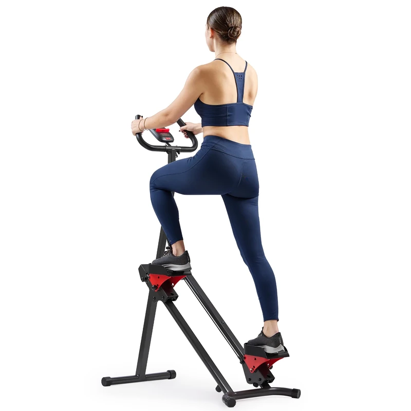 Sunny Health & Fitness Smart Foldable Cardio Stair Stepper Vertical Climber Exercise Machine for Home Workout with Extended Step Range 135 KG Max Weight, Connection w/Free SunnyFit App – SF-S024035