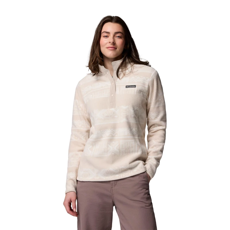Columbia Women's Benton Springs Printed 1/2 Snap, Fleece Pull Over, Dark Stone Deschutes Days, X-Small