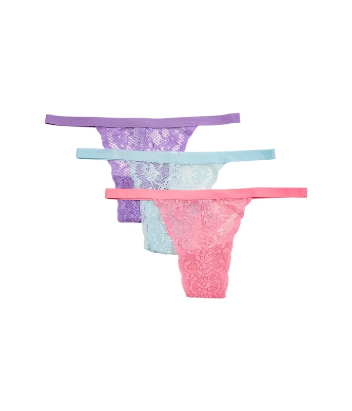 Cosabella Women's Say Never G-String 3-Pack Skimpie, Passiflora Fontana Linaria, One size