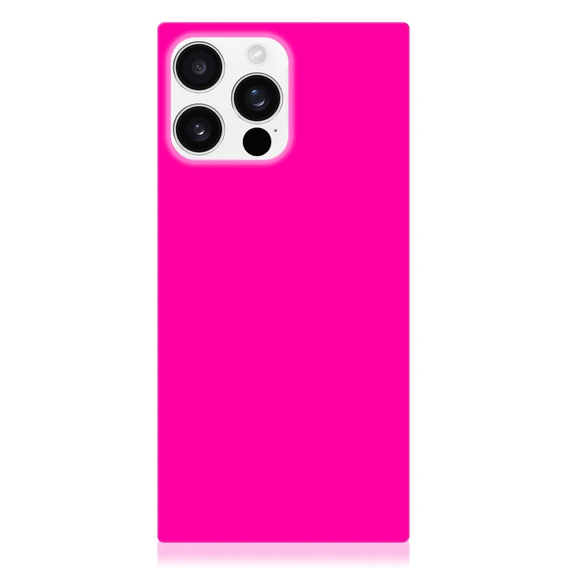 Flaunt Official Square Protective Case - Compatible with iPhone 16 Pro - Compatible with MagSafe & Wireless Charging - Drop-Tested & Shockproof - (Neon Pink)
