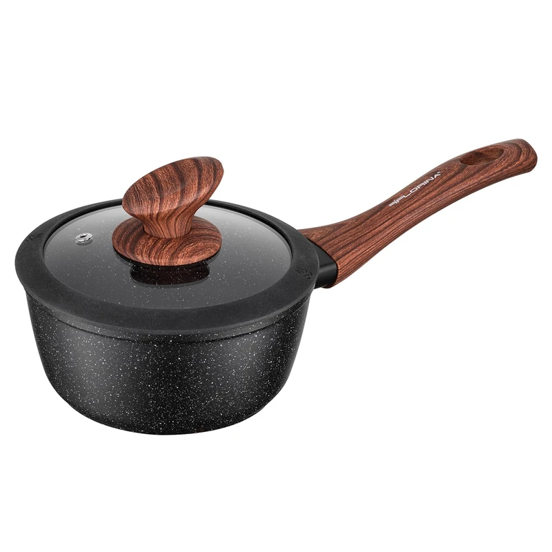 FLORINA Master Black Aluminium Cookware Set | 9-Piece Induction Set | Suitable for All Hob Types | Pan Set with Non-Stick Coating