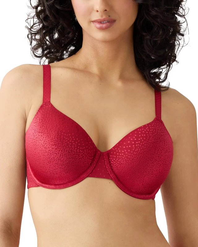 Wacoal Women's Back Appeal Unlined Full Coverage Underwire Bra, 855303, Regina Red, 34H US