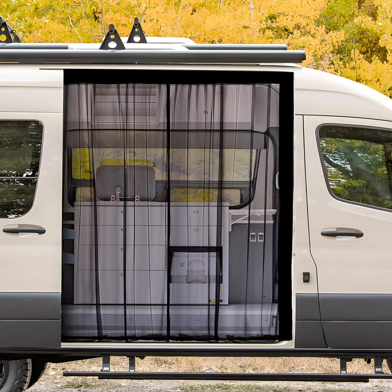ZATOOTO Van Bug Screen Magnetic Side Sliding Door Van Mesh Screen Curtain Easy to Install and Remove, Universal Magnetic Fly Screen for Mercedes Sprinter Motorhome Campervan, 83"(H) x 59"(W) - Image 1