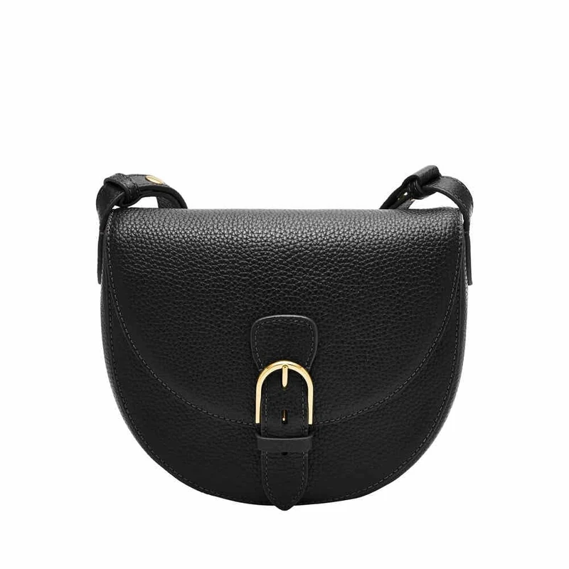 Fossil Women's Everleigh Crossbody Bag, Matt Black, 20.32Lcmx7.62Wcm x17.78H cm