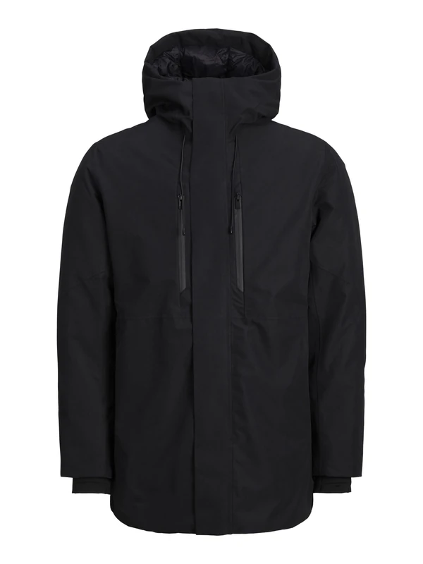 JACK & JONES Men's Jcoalaska Tech Parka, Black, S
