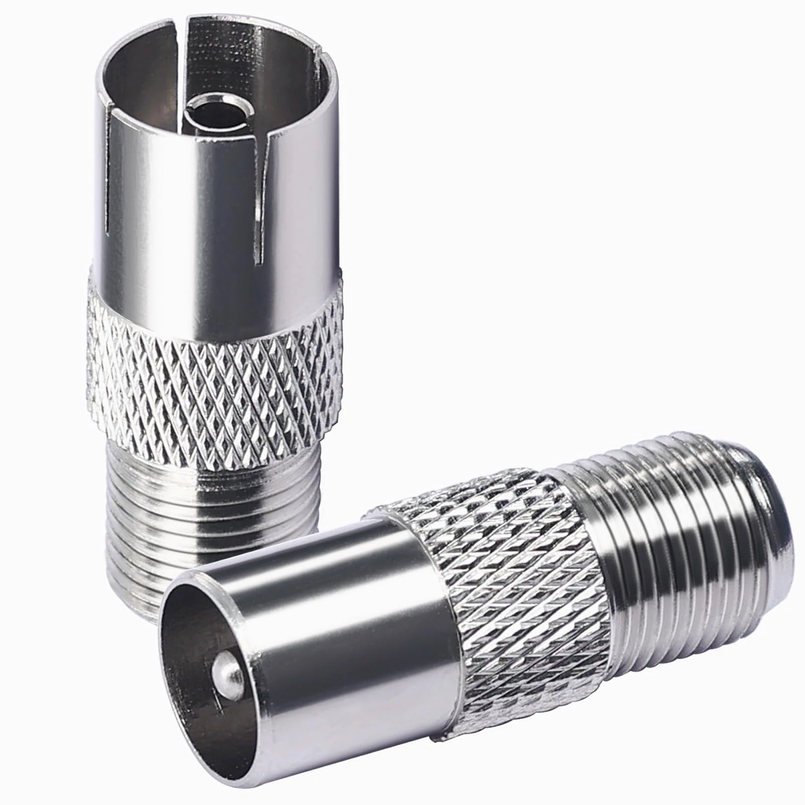 TUOLNK TV Aerial Connector F Female to TV Male Adapter for Aerial & Satellite Cables - 9.5mm Female to F Type Coax Connector - 2 Pack