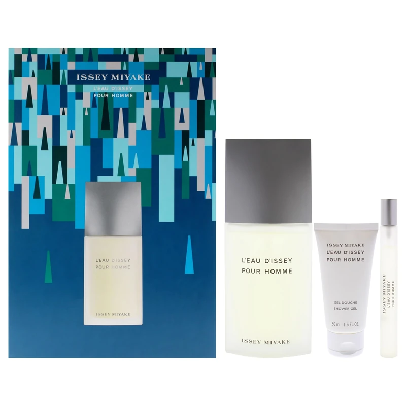 Leau Dissey by Issey Miyake for Men - 3 Pc Gift Set 4.2oz EDT Spray, 0.33oz EDT Spray, 1.6oz Shower Gel