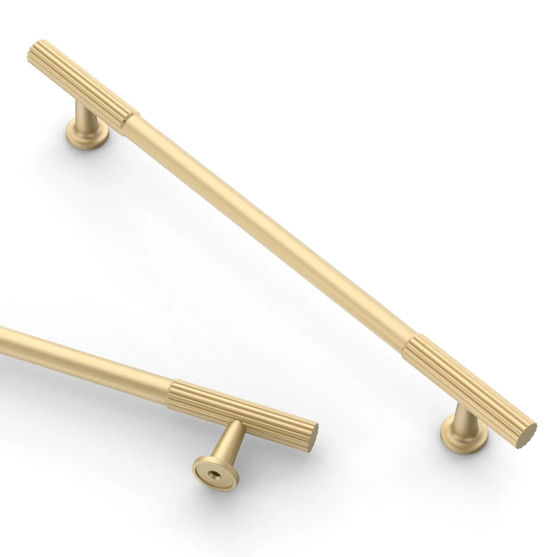 Asidrama 10 Pack 10 Inch(254mm) Brushed Gold Cabinet pulls Kitchen Cabinet Handles, Cabinet Pulls Kitchen Cabinet Hardware for Cupboard Drawer Pulls