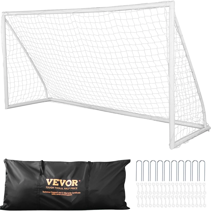 VEVOR Portable Soccer Goal, 12x6 ft Soccer Net, All-Weather Outdoor with Carry Bag, 1 Pack