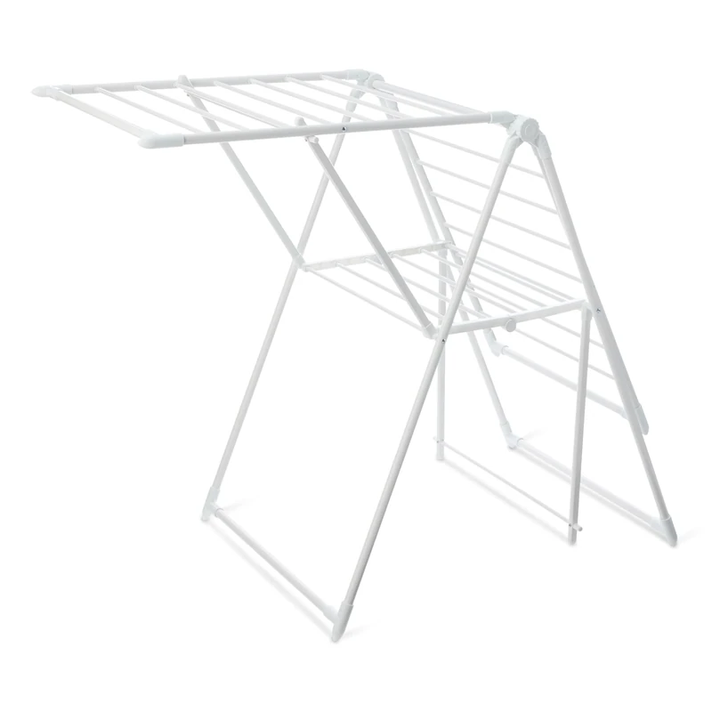 Amazon Basics Foldable 2-Wing Metal Clothes Drying Rack, 61x23.6x39.3 inches, White