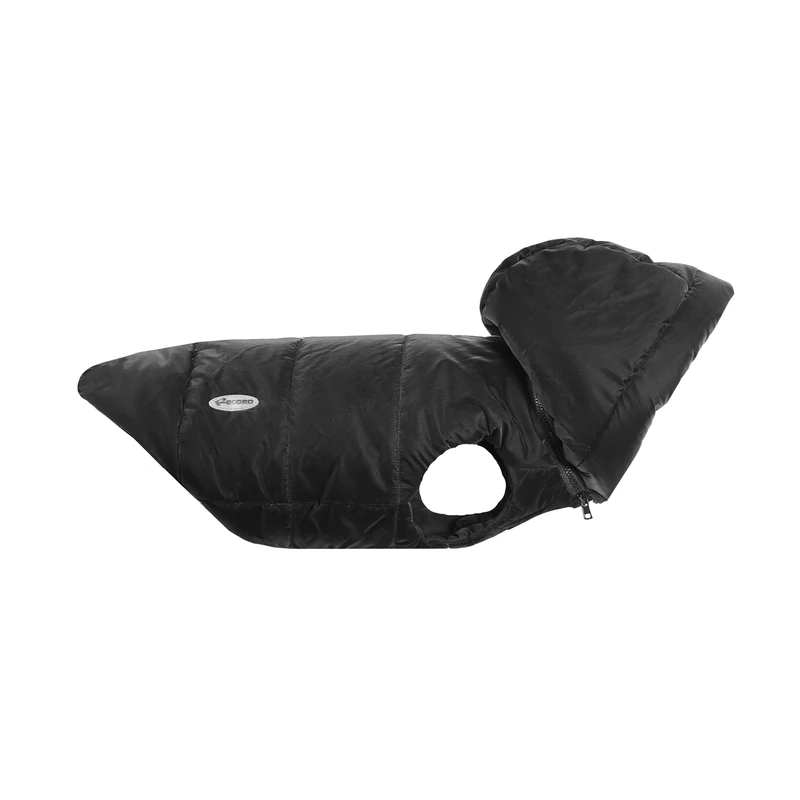 Record - Dogmar Coat for Dogs. Waterproof Dog Coat in Sober and Refined Style with Reflective Bands, Adjustable Closure and Leash Hole | Black, M
