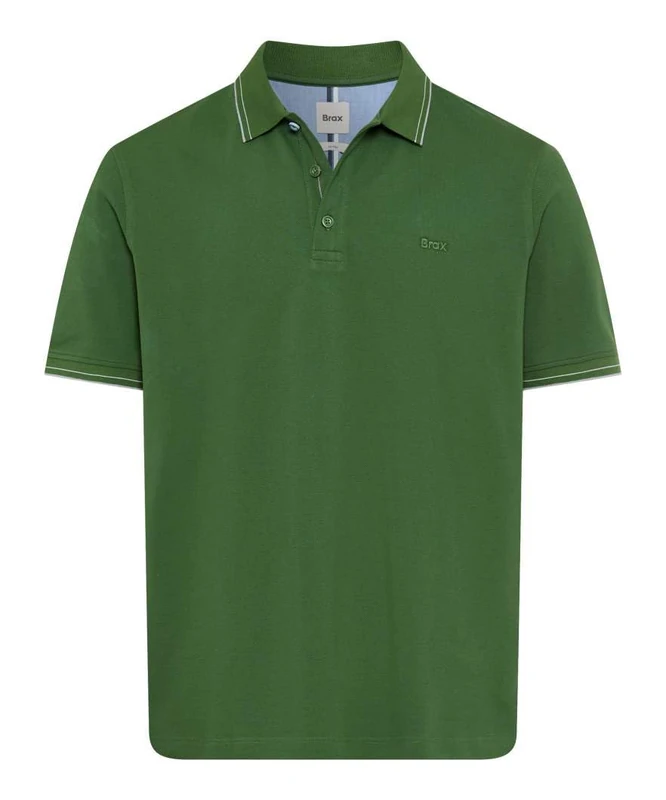BRAX Men's Style Pete Hi-Flex Pique Pima Cotton Polo Shirt, 31 Leaf, XS