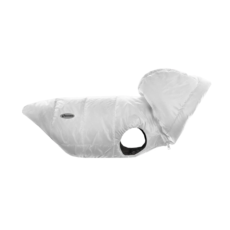 Record - Dogmar Coat for Dogs. Waterproof Dog Coat in Sober and Refined Style with Reflective Bands, Adjustable Closure and Leash Hole | Silver, XL