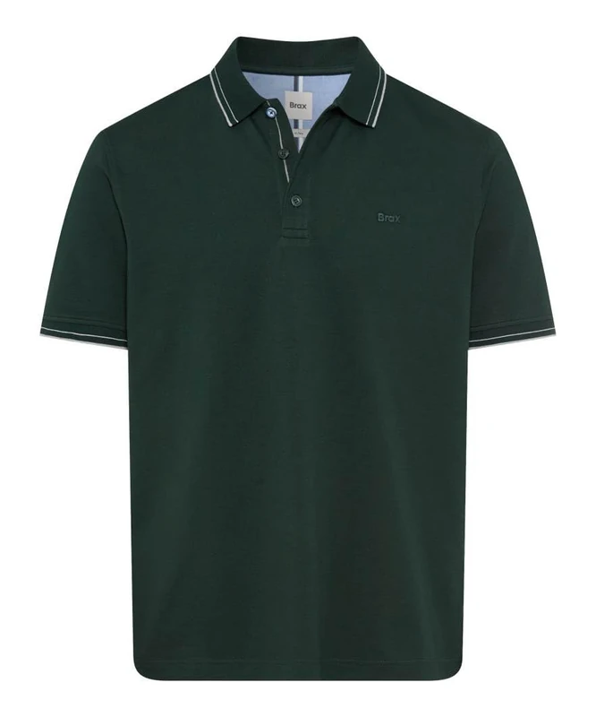 BRAX Men's Style Pete Hi-Flex Pique Pima Cotton Polo Shirt, 30 Deep Jungle, XL - Image 1