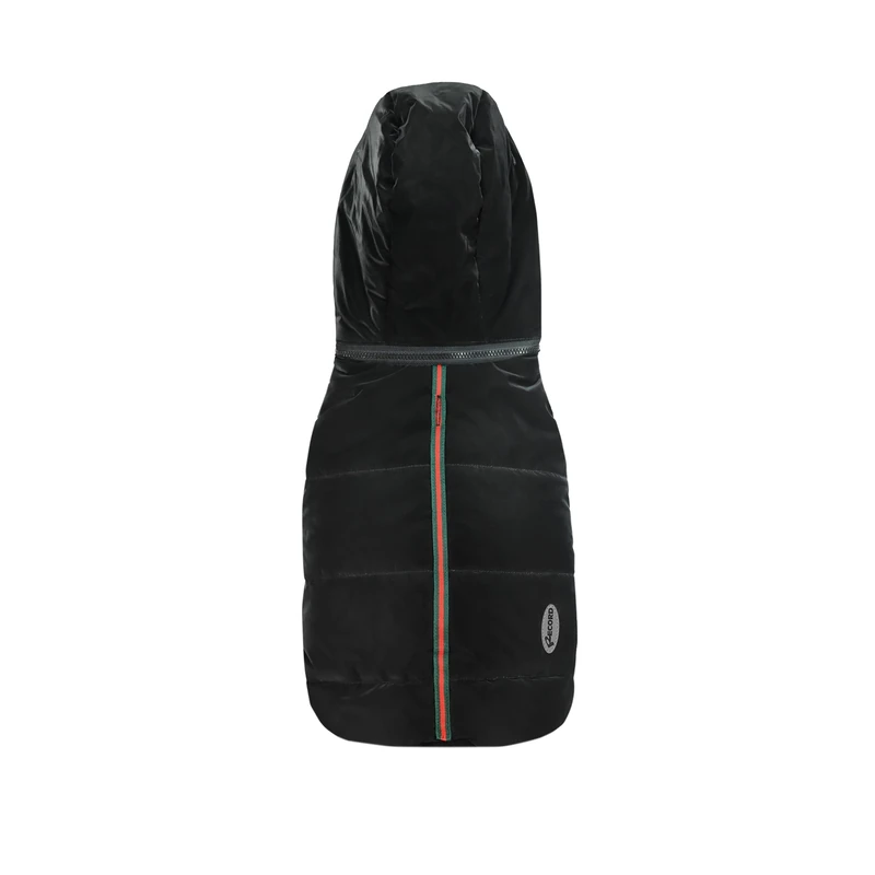 Record - Dogmar Coat for Dogs. Waterproof Dog Coat in Sober and Refined Style with Reflective Bands, Adjustable Closure and Leash Hole | Black, XXL