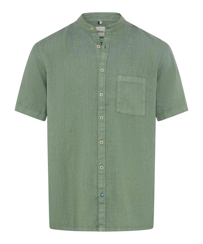 BRAX Men's Style Lionel U Pure Linen Garment Dye Shirt, 10 Thyme, S - Image 1