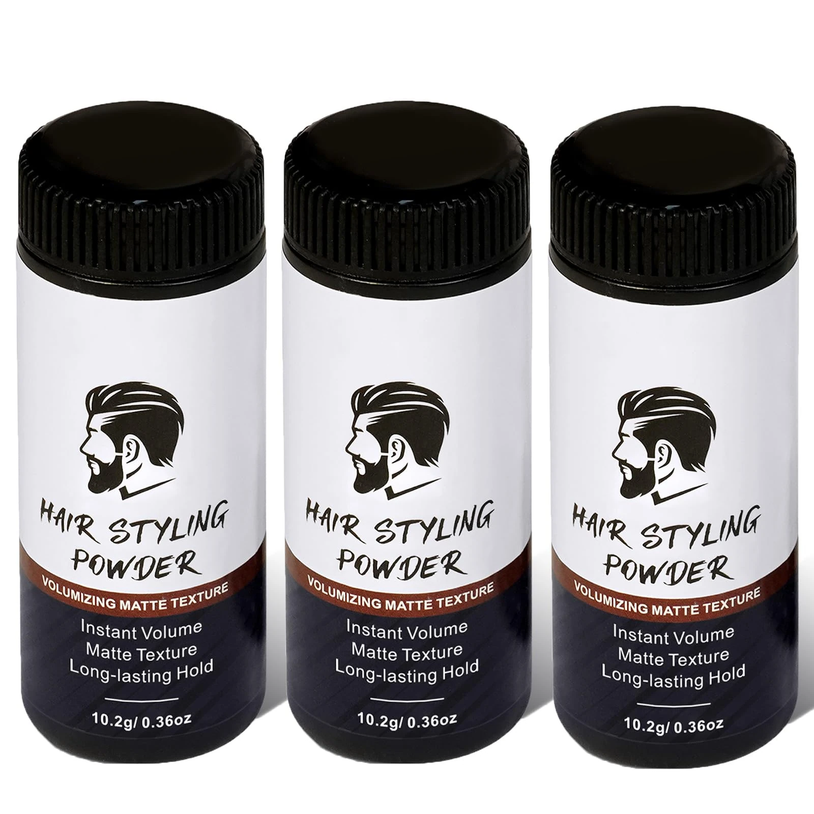 Hair Styling Powder for Men, 3 PCS Hair Texture Powder for Men, Natural Look Mens Styling Powder - Matte Texture Long-lasting Hold and Easy to Apply with No Oil or Greasy Residue, 10g