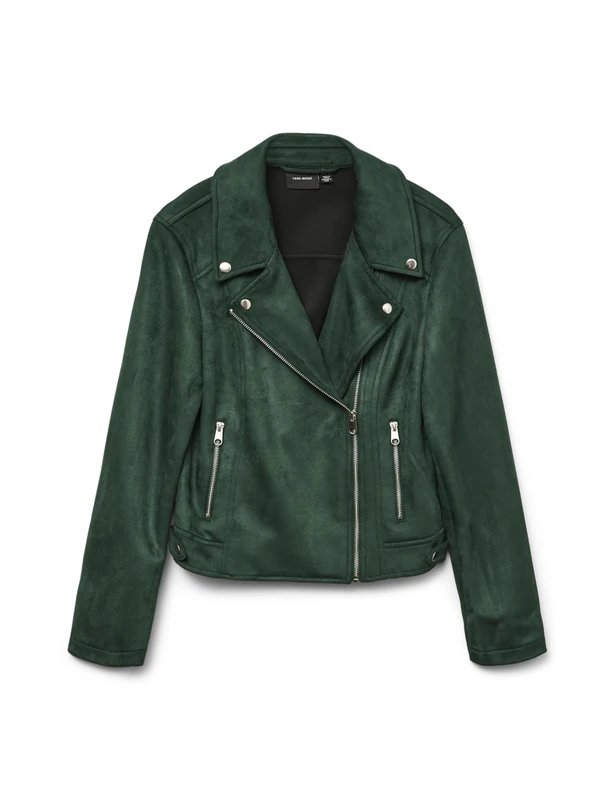 VERO MODA Women's Vmjose Short Faux Suede Jacket Noos Jacket, Pine Grove, S
