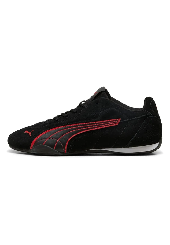 PUMA Catch Suede Sneakers - Black and Red Adult Shoes