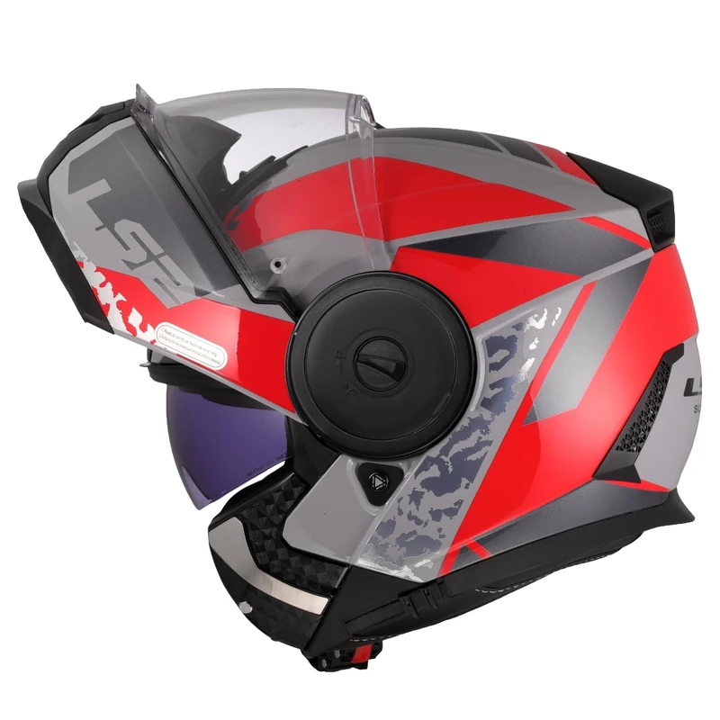 LS2, Modular Motorcycle Helmet SCOPE II OXYD Grey Red, XL