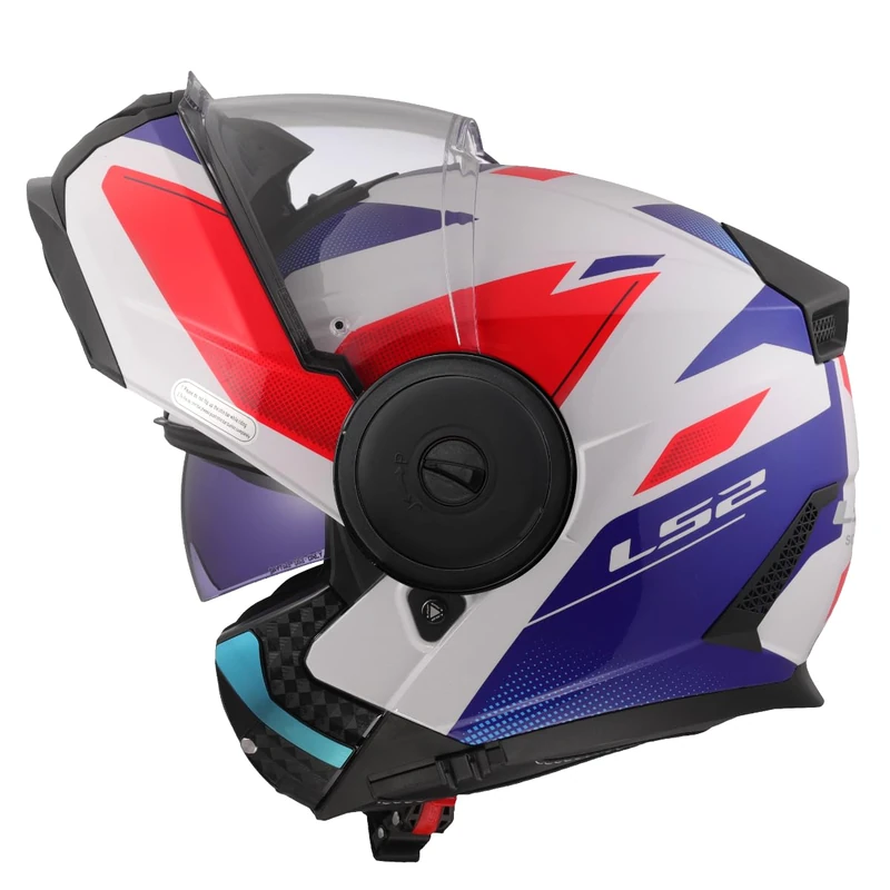 LS2 Scope II Duria Modular Motorcycle Helmet - White Blue Red XS